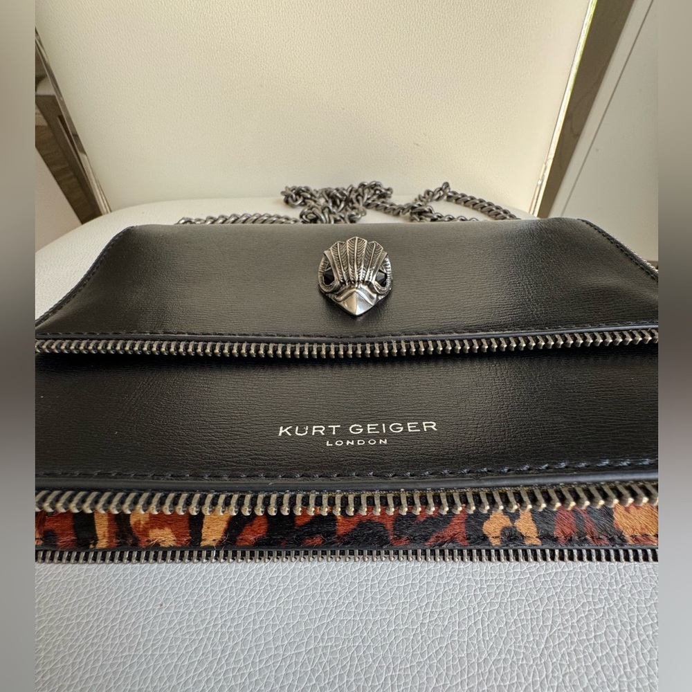 Kurt Geiger Leopard Print Crossbody Mini Handbag - Picture 3 of 12